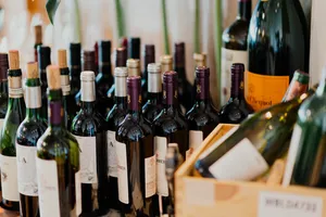 Wine bottles arranged nicely