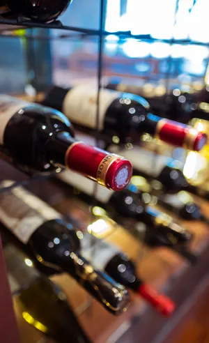 Wine bottles arranged nicely