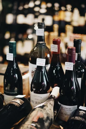 Wine bottles arranged nicely